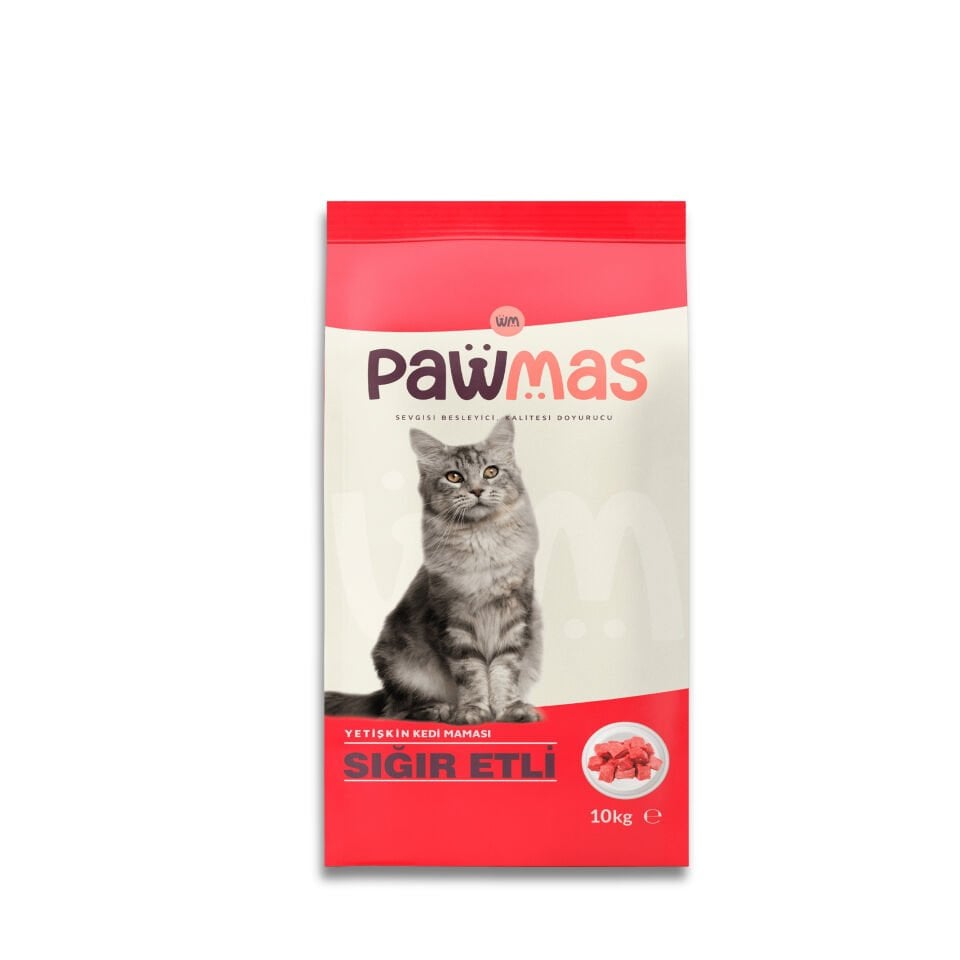 Pawmas Sığır Etli Yetişkin Kedi Maması 10 Kg
