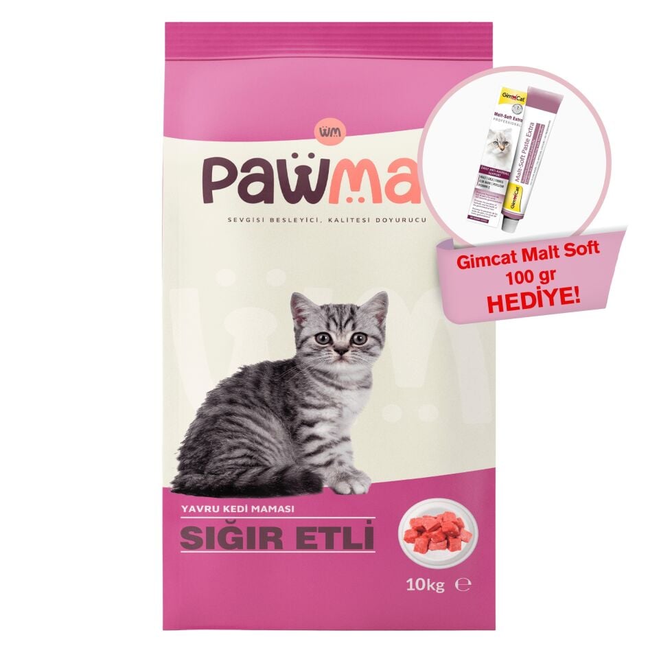 Pawmas Sığır Etli Yavru Kedi Maması 10 Kg