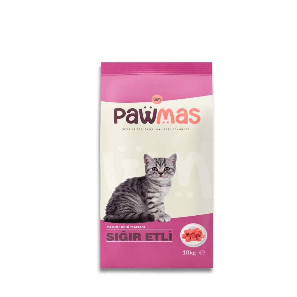 Pawmas Sığır Etli Yavru Kedi Maması 10 Kg