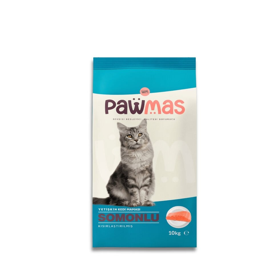 Pawmas Somonlu Kısırlaştırılmış Yetişkin Kedi Maması 10 Kg