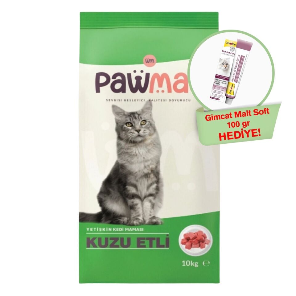 Pawmas Kuzu Etli Kedi Maması 10 Kg