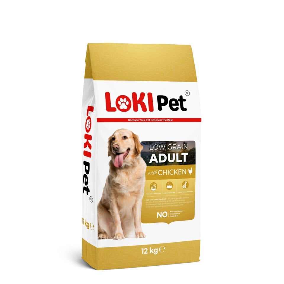 Loki Pet Düşük Tahıllı Tavuklu Yetişkin Köpek Maması 12 kg