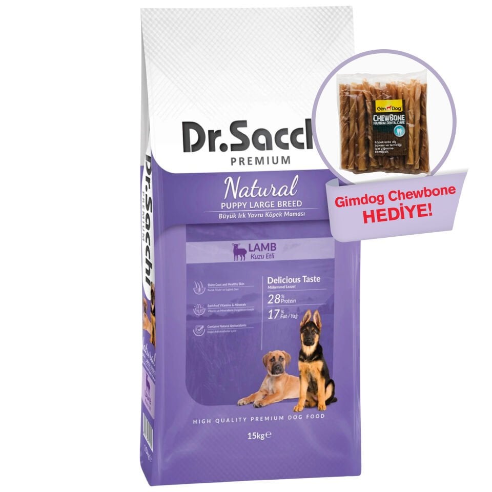 Dr.Sacchi Puppy Large Lamb Büyük Irk Yavru Köpek Maması 15 Kg