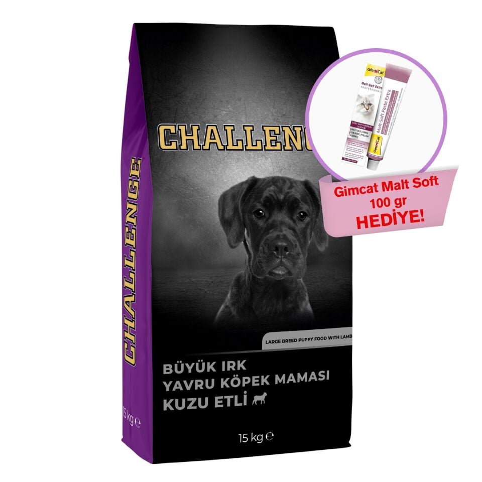 Challenge Kuzu Etli Büyük Irk Yavru Köpek Maması 15 Kg