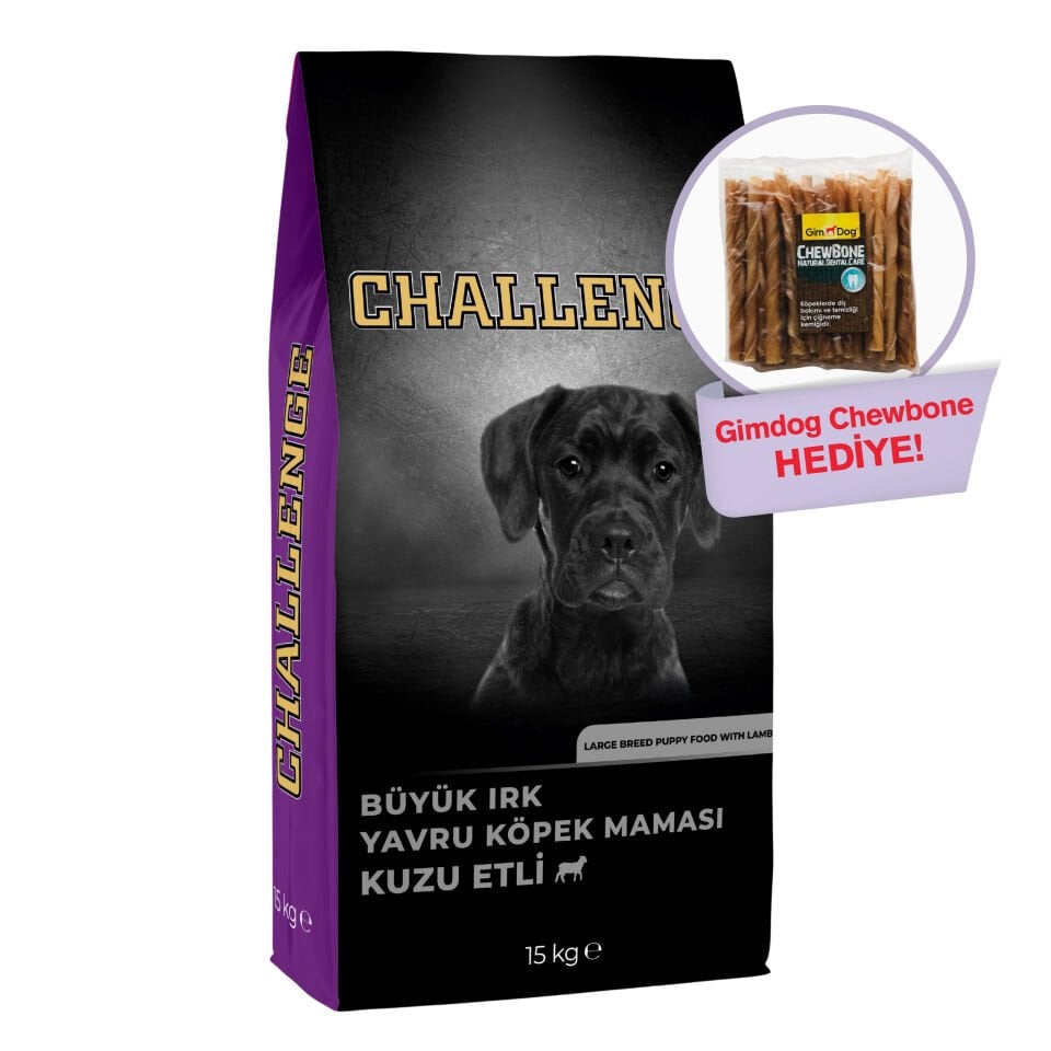 Challenge Kuzu Etli Büyük Irk Yavru Köpek Maması 15 Kg