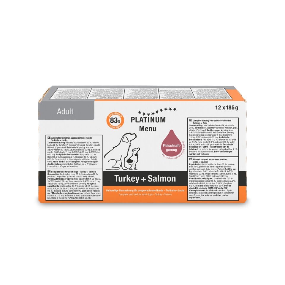 Platinum Hindili ve Somonlu Yaş Köpek Maması 185gr