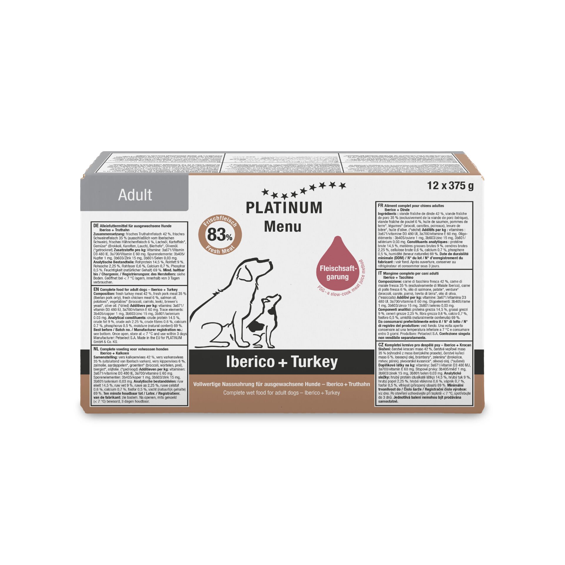 Platinum Iberico ve Hindili Yaş Köpek Maması 375gr