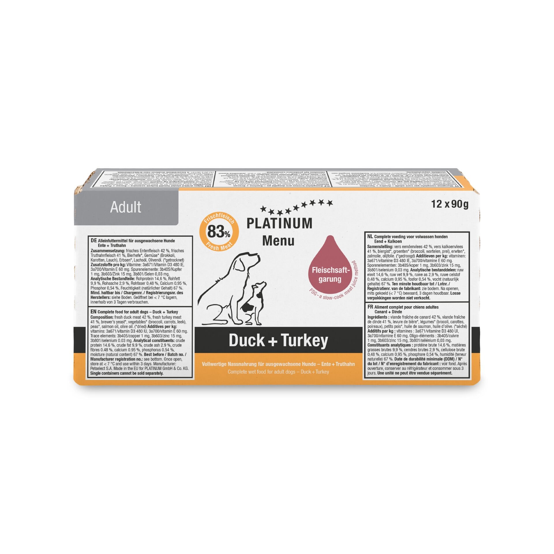 Platinum Ördekli ve Hindili Yaş Köpek Maması 90gr