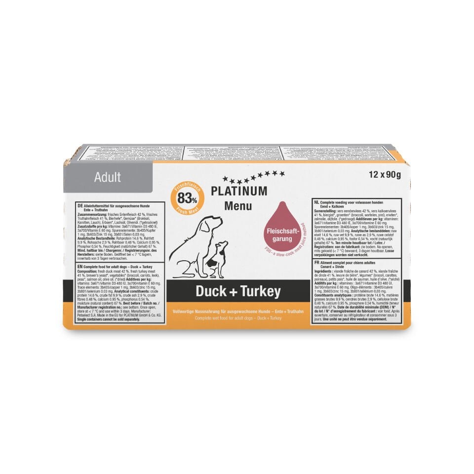 Platinum Ördekli ve Hindili Yaş Köpek Maması 90gr