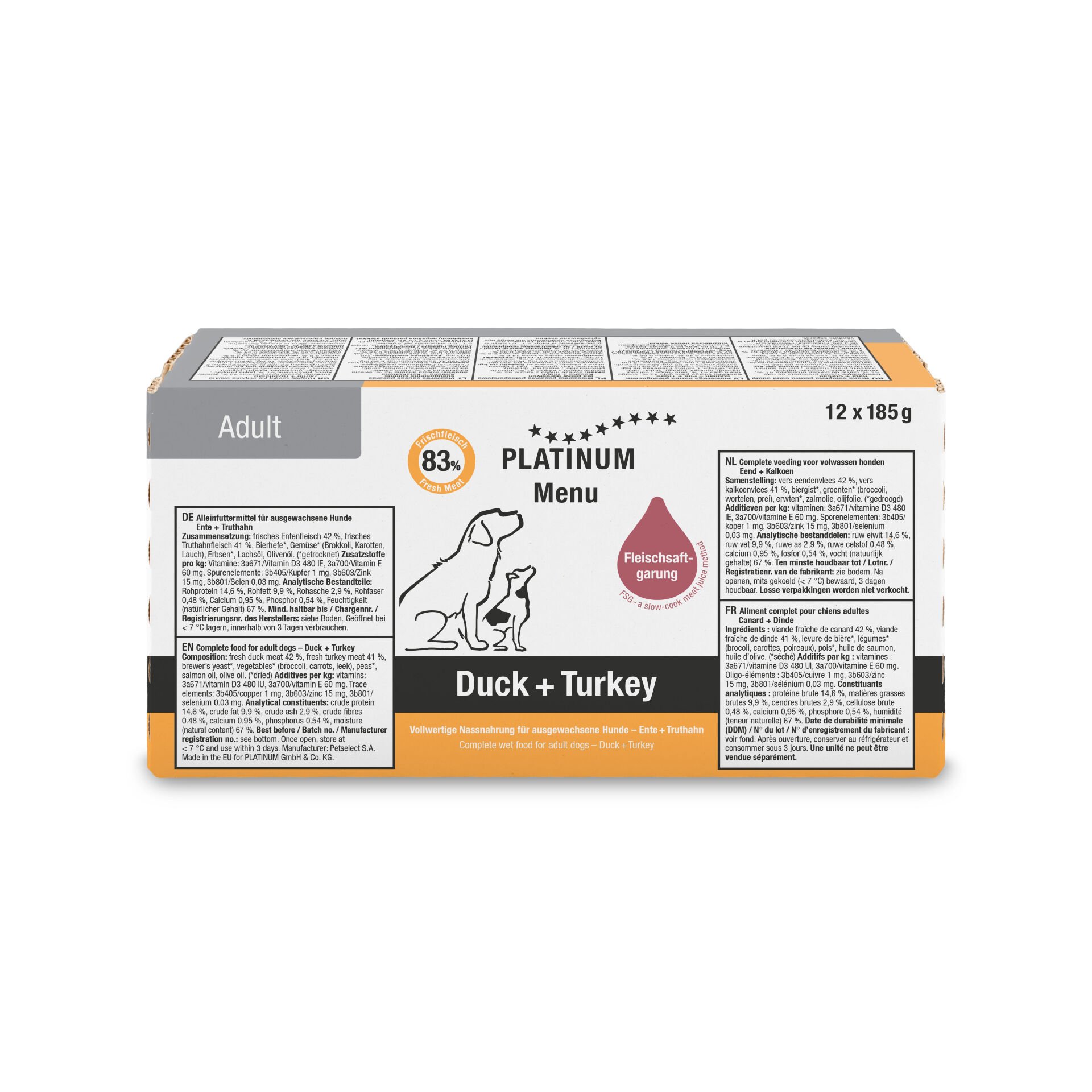 Platinum Ördekli ve Hindili Yaş Köpek Maması 185gr