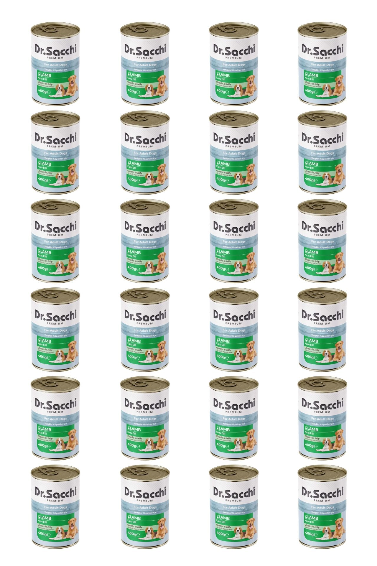 Dr.Sacchi yetişkin köpek-kuzu etli 400gr x 24 adet