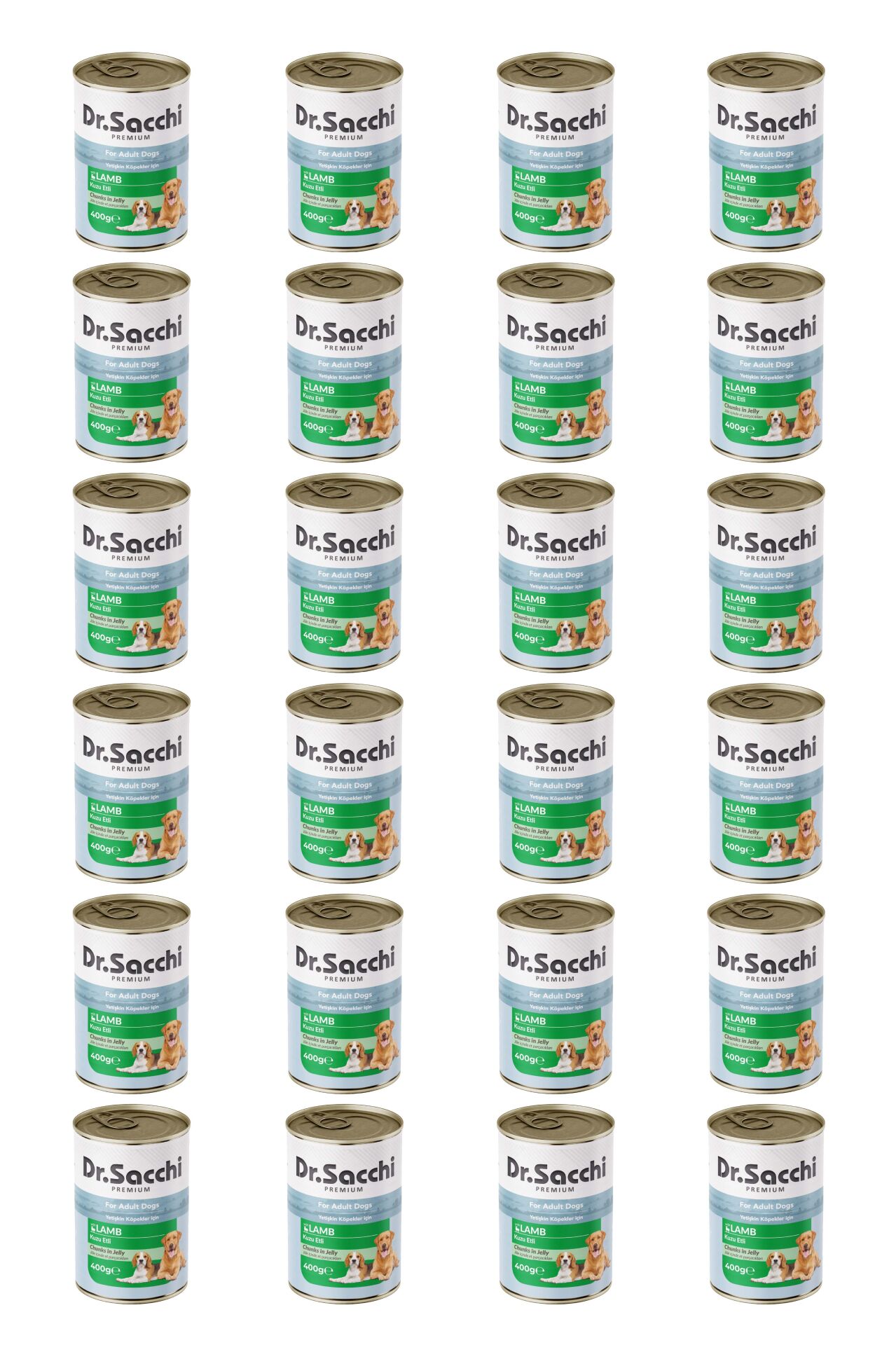 Dr.Sacchi yetişkin köpek-kuzu etli 400gr x 24 adet
