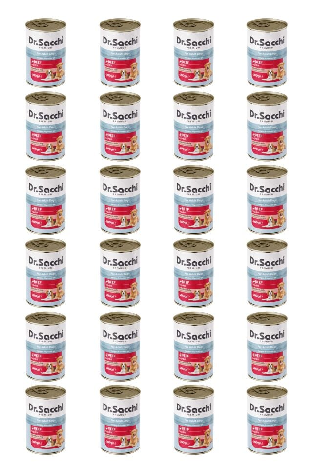 Dr.Sacchi yetişkin köpek-sığır etli 400gr x 24 adet