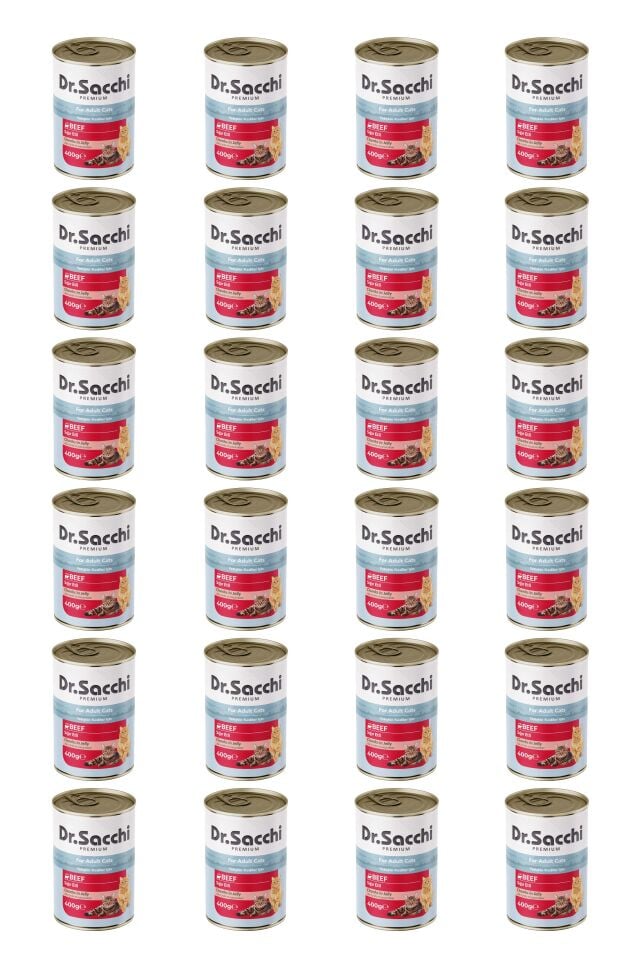 Dr.Sacchi yetişkin kedi-sığır etli 400gr x 24 adet