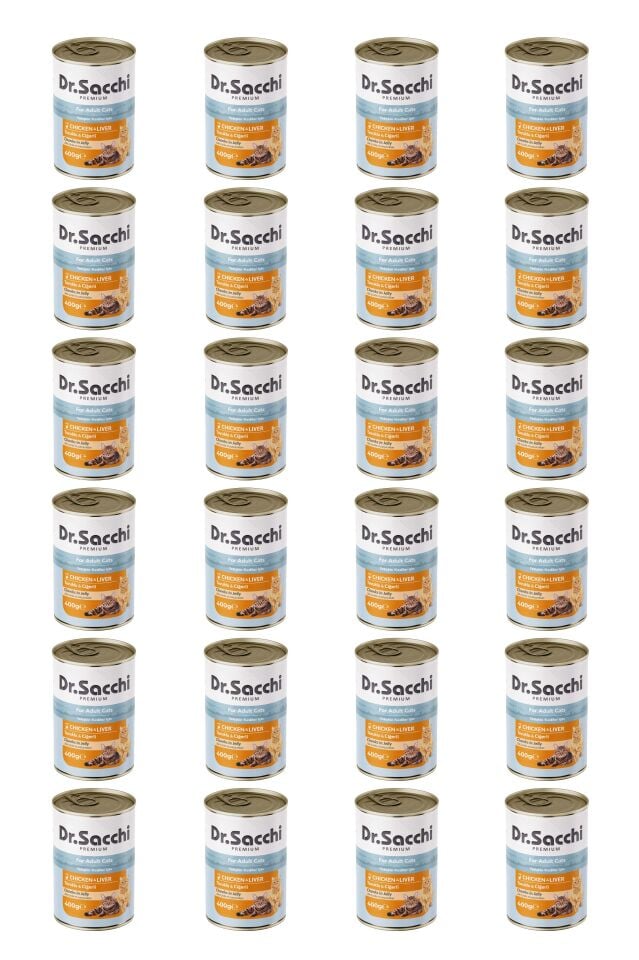 Dr.Sacchi yetişkin kedi-tavuklu ciğerli 400gr x 24 adet