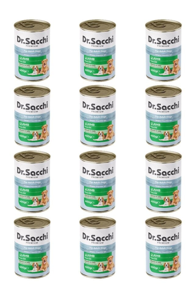 Dr.Sacchi yetişkin köpek-kuzu etli 400gr x 12 adet