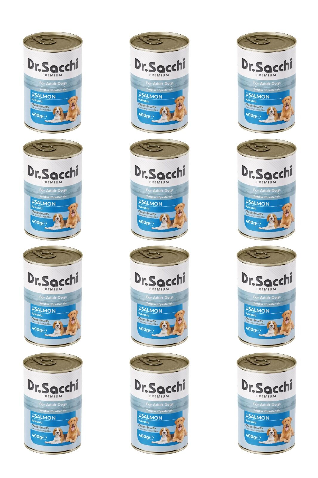 Dr.Sacchi yetişkin köpek-somonlu 400gr x 12 adet