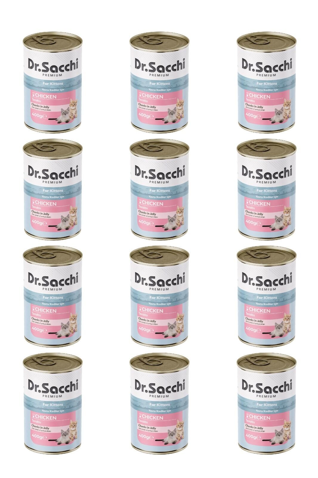Dr.Sacchi yavru kedi-tavuklu 400gr x 12 adet