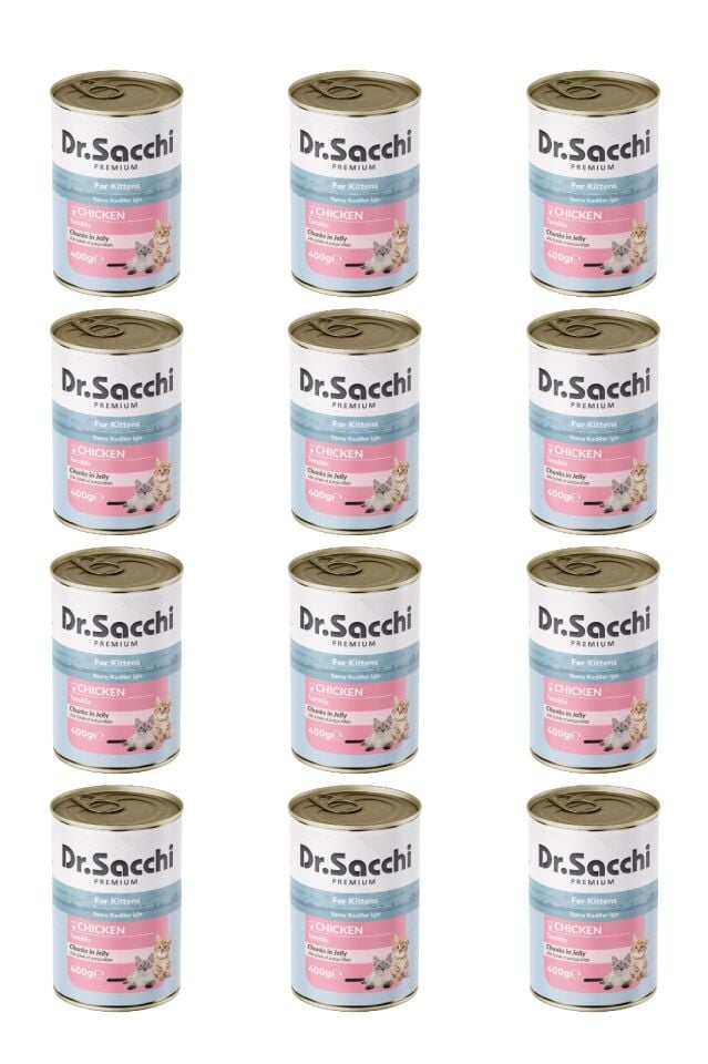 Dr.Sacchi yavru kedi-tavuklu 400gr x 12 adet