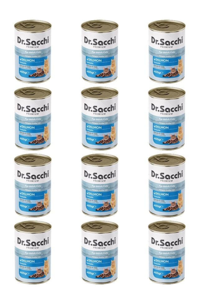 Dr.Sacchi yetişkin kedi-somonlu 400gr x 12 adet