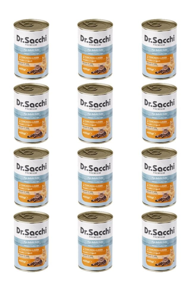 Dr.Sacchi yetişkin kedi-tavuklu ciğerli 400gr x 12 adet