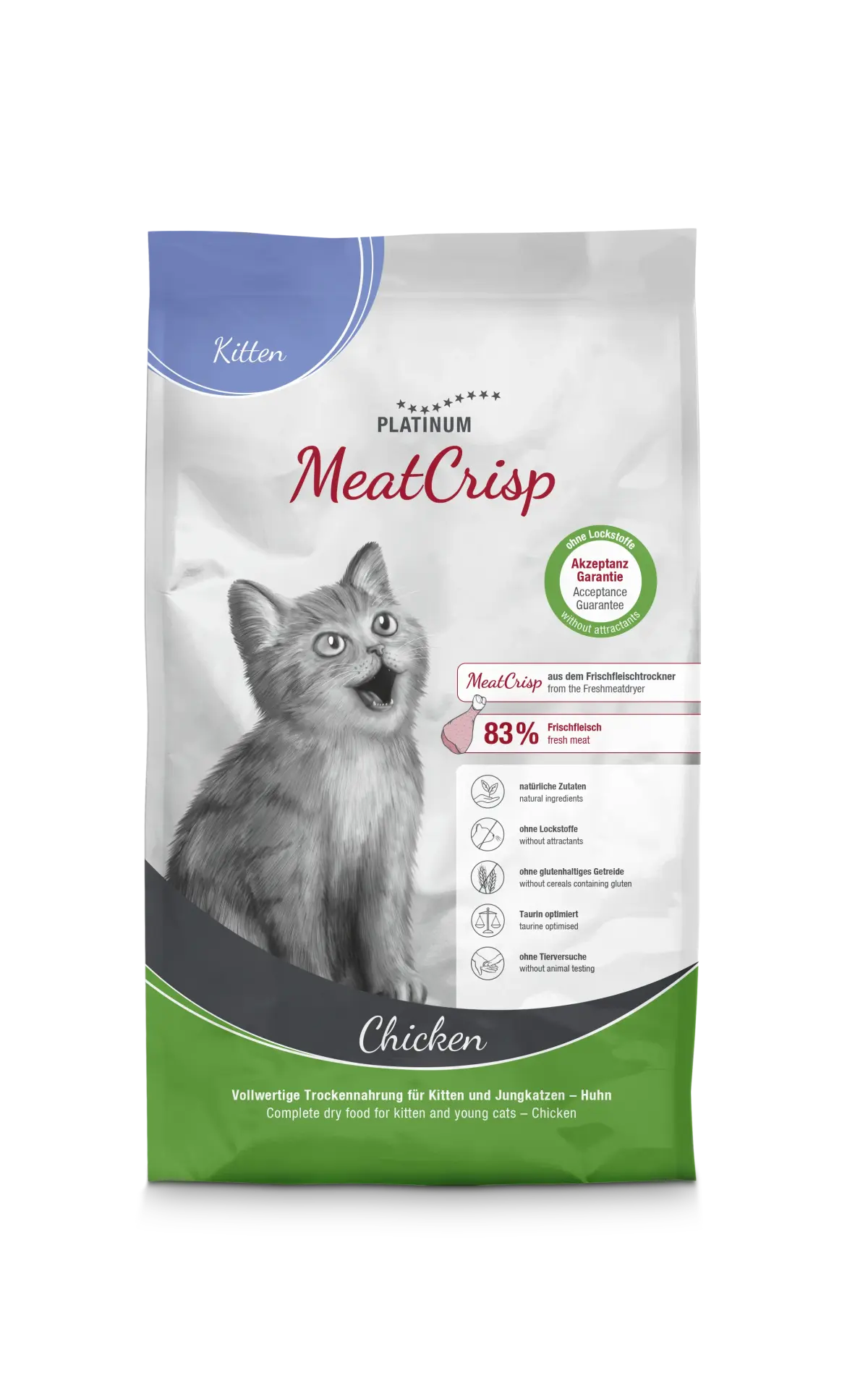 PLATINUM MEATCRİSP TAVUKLU YAVRU KEDİ MAMASI 1,5KG